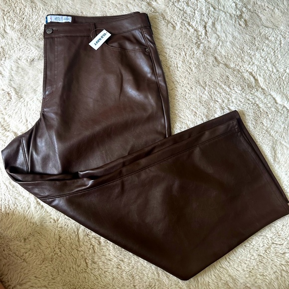 Old Navy Pants - Brown leather pants from Old Navy